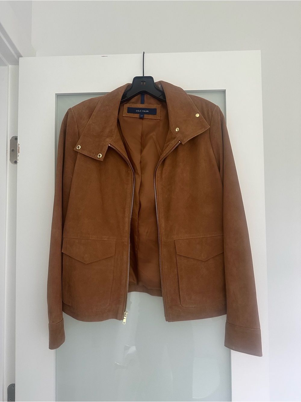 Cole Haan Brown Suede Zip Jacket